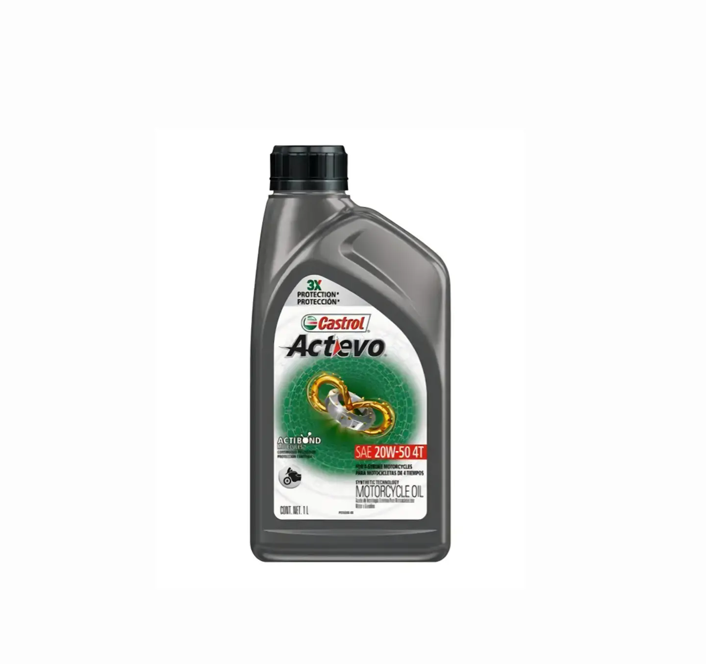 Aceite para Motos 4 Tiempos CASTROL 20W50 Actevo Semi-Sintético 1L 1