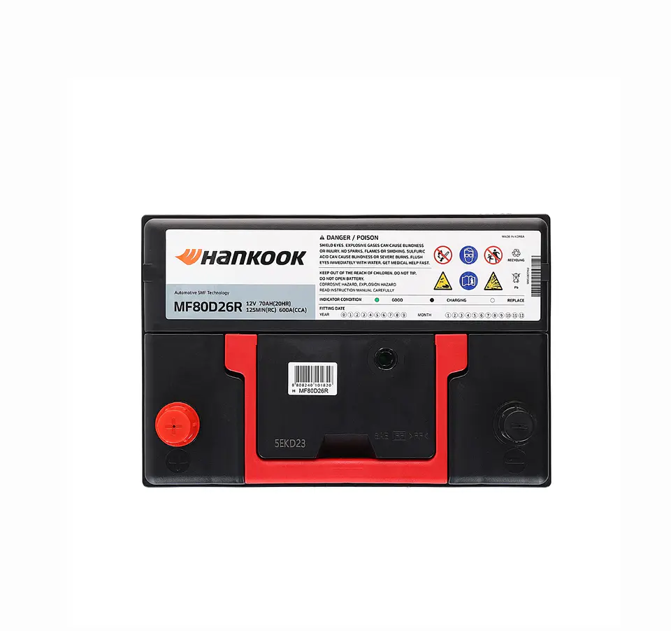 Batería de Auto HANKOOK MF80D26R 70AH 600CCA 2