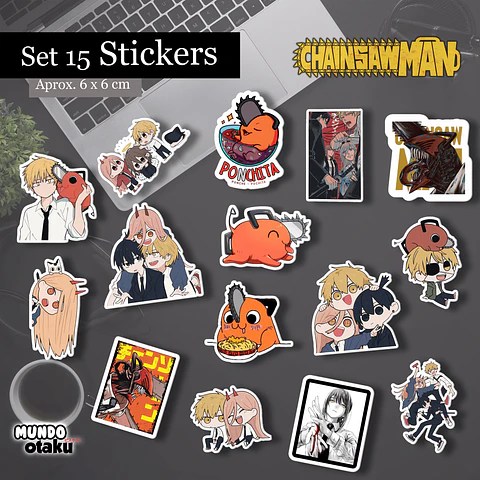 Set 15 Stickers  - Chainsaw Man