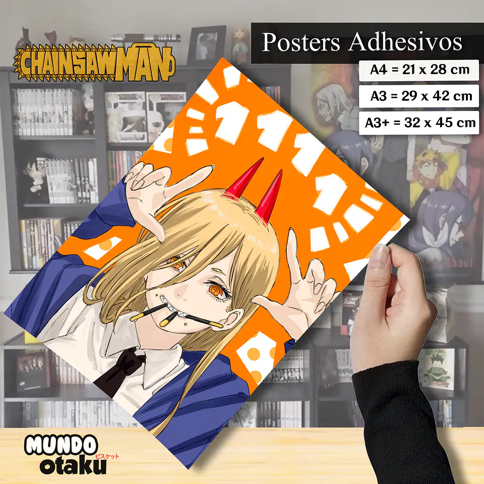 Póster Adhesivo - Chainsaw Man 1