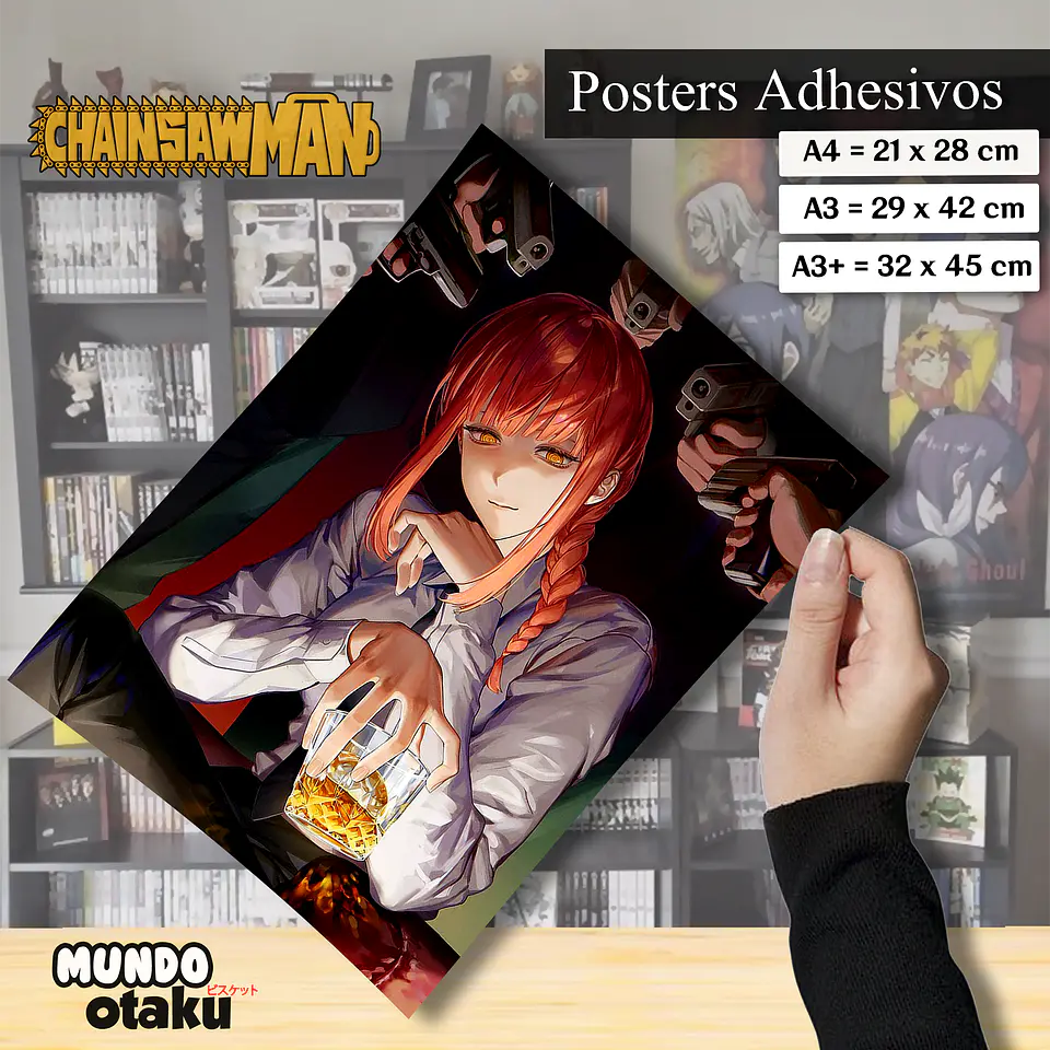 Póster Adhesivo - Chainsaw Man 1