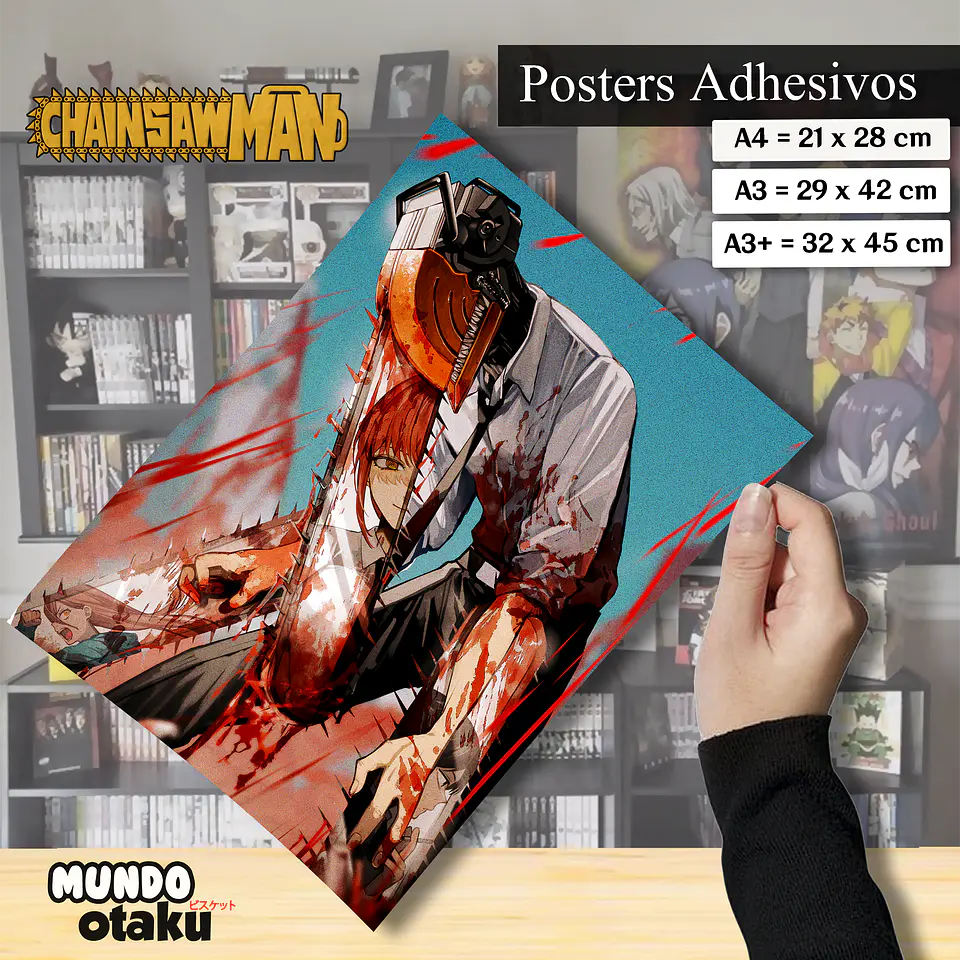 Póster Adhesivo - Chainsaw Man 1