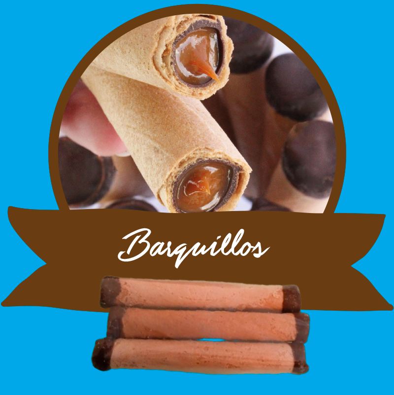 Barquillos x 3 unid - rellenos con manjar y chocolate- 