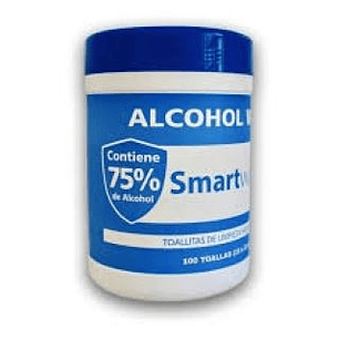 Toallas desinfectante alcohol 75%.