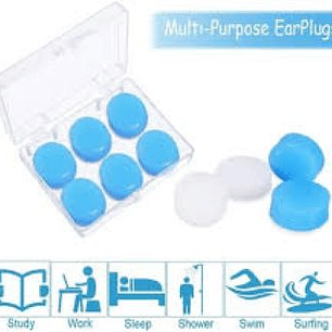 Tapones de oídos silicona.