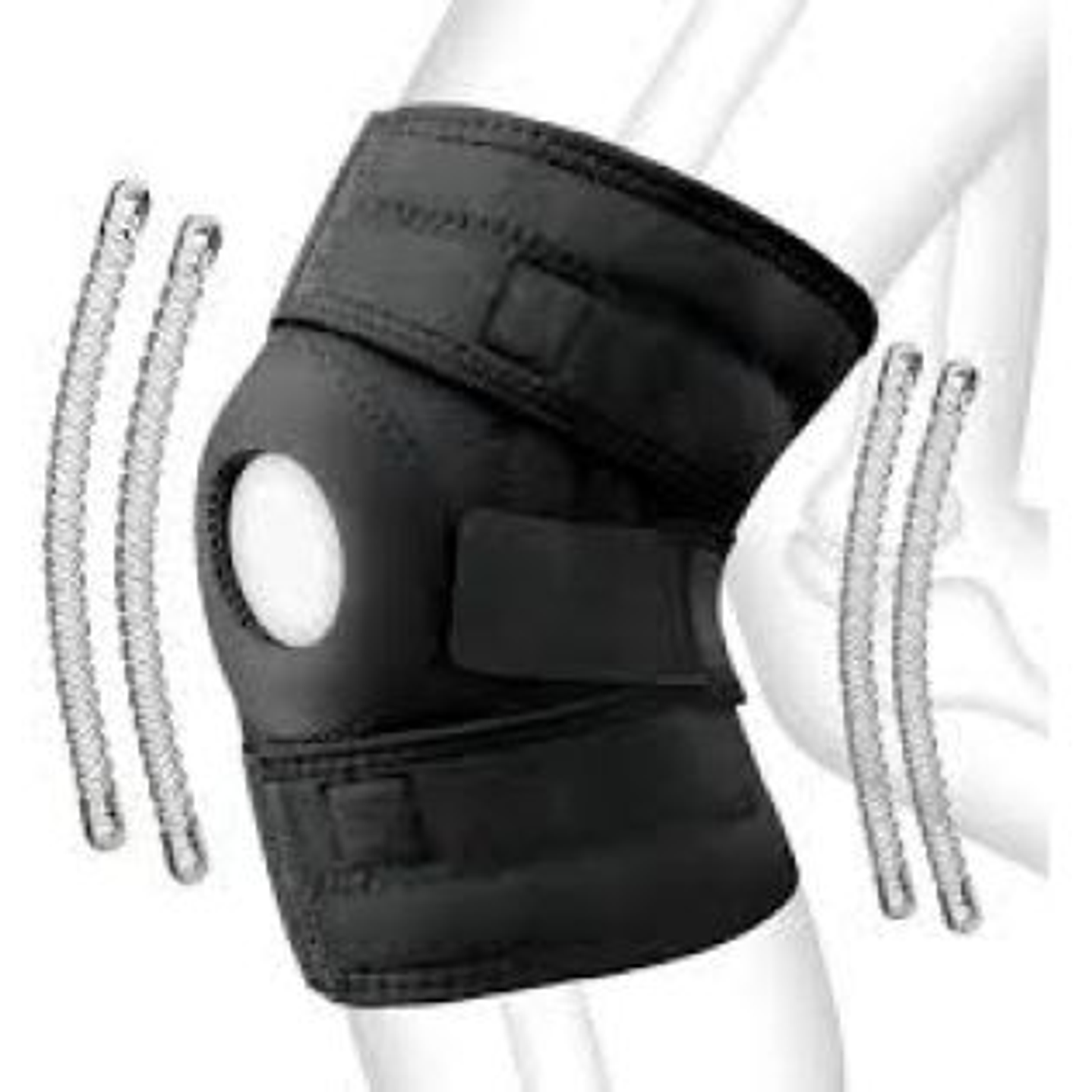 Rodillera con barras laterales  y  agujero  rotuliano