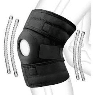 Rodillera con barras laterales  y  agujero  rotuliano