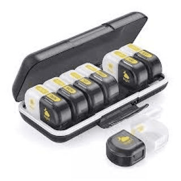 Caja organizadora de medicamentos dos  tiempos.