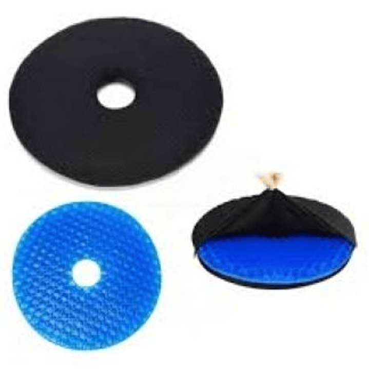 Cojín redondo con  gel y forro.