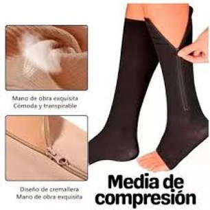 Calcetines de compresión sin punta con cierre.