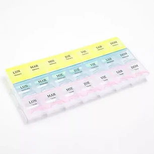 Pastillero de tres tiempos en español
