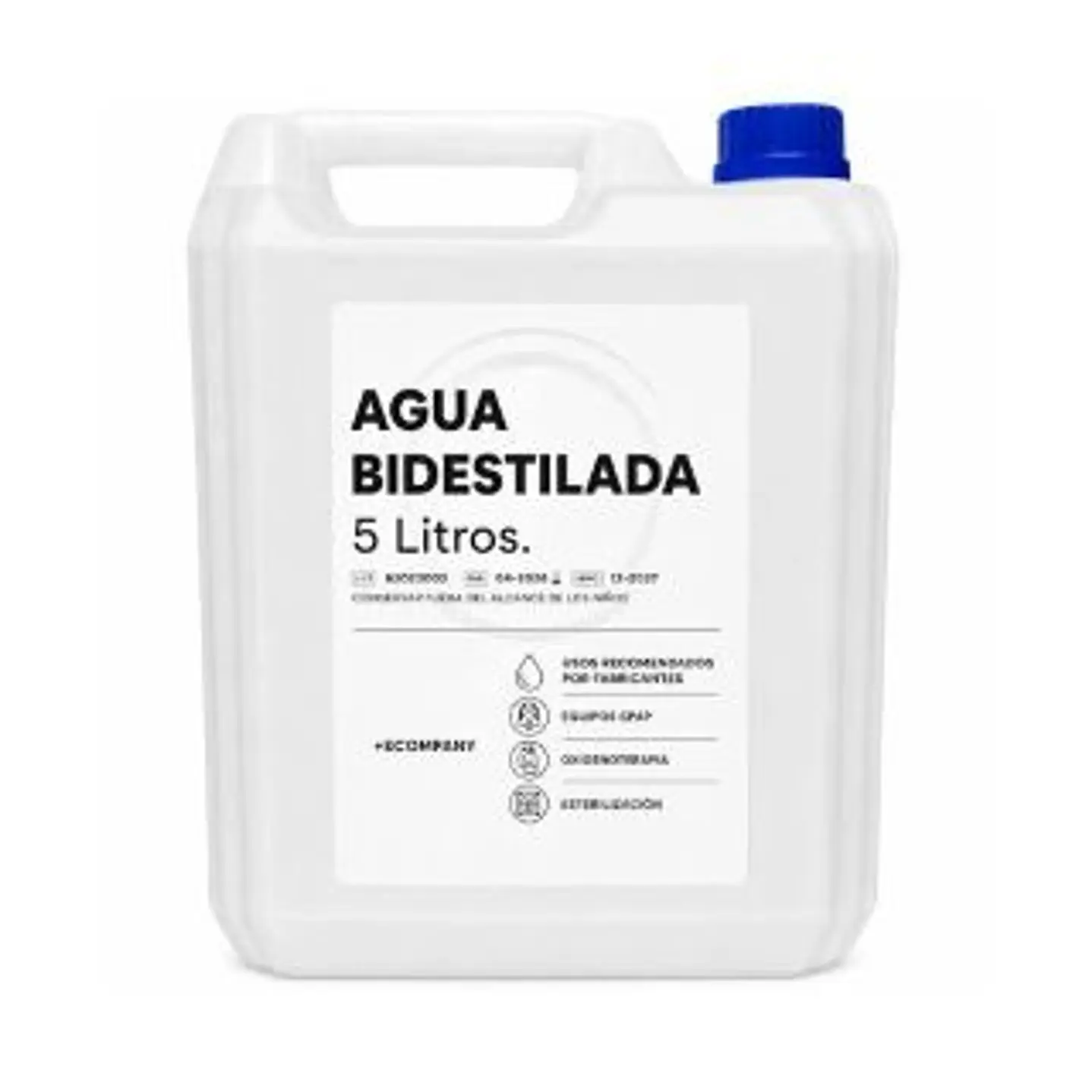 Agua bidestilada cpap