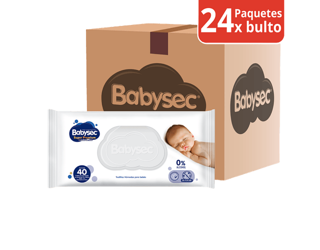 Caja 24 paquetes de Toallitas Húmedas Aqua Baby 60 unidades