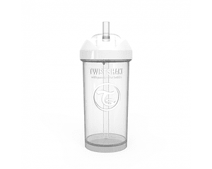 Vaso con bombilla Twistshake Straw Cup 360ml Blanco