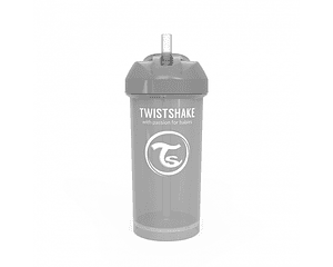 Vaso con bombilla Twistshake Straw Cup 360ml Gris Pastel