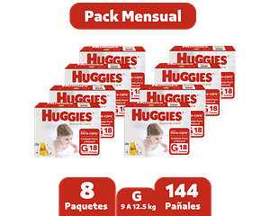 Huggies Natural care G Pack Mensual 144 pañales