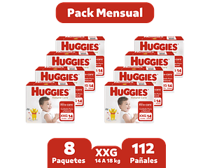 Huggies Natural care xxg Pack Mensual 112 pañales
