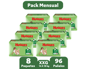 HUGGIES ACTIVE SEC XXG 96 pañales