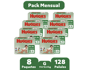 HUGGIES ACTIVE SEC G 128 pañales