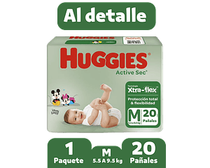 Huggies Active Sec M 20 Pañales