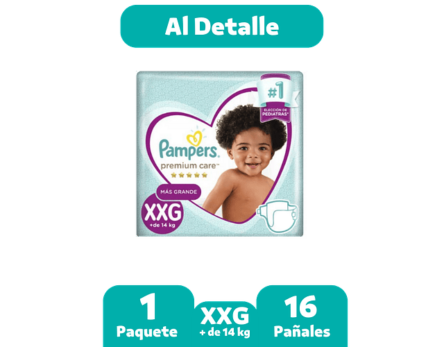 Pampers Premium Care XXG 16 pañales