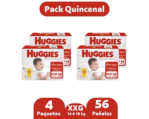 Huggies Natural care xxg Pack quincenal 56 pañales