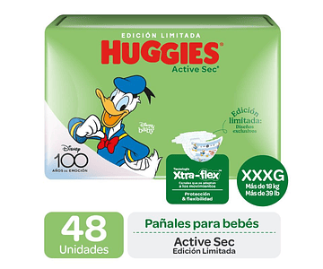 Huggies Active Sec XXXG 48 pañales