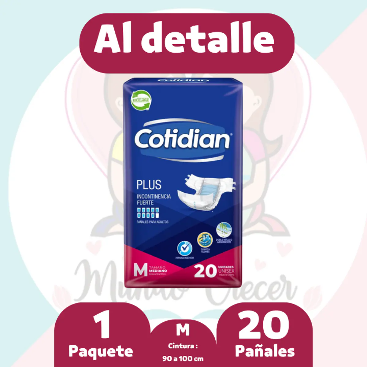 Cotidian Plus M 20 Pañales