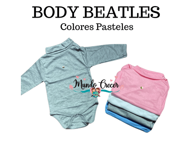 Body Beatles Colores Pasteles Talla 6 ( 24 a 36 meses )