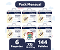 Aiwibi Premium Pack Mensual de 144 Pañales Talla XG