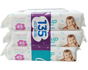 Toalla Humeda Care Up Baby 3 x 45U con tapa