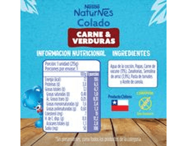 Colado Nestle Naturnes zapallo y Carne 215 g