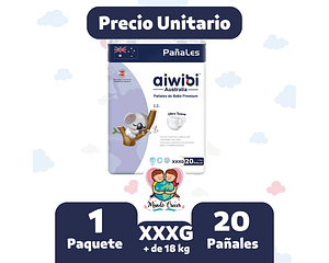 Aiwibi Premium Maleta de 20 Pañales Talla XXXG