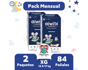 Pack Mensual Aiwibi Dulce Noche XG 84 Pañales