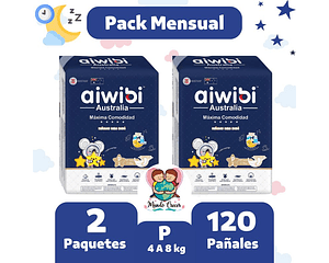 Pack Mensual Aiwibi Dulce Noche P 120 Pañales