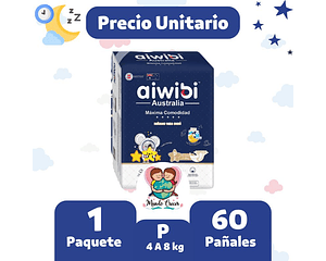 Aiwibi Dulce Noche Maleta de 60 Pañales Talla P