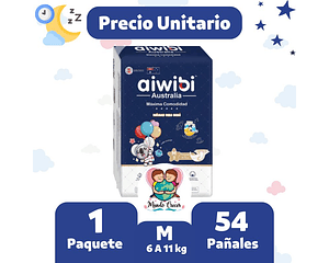 Aiwibi Dulce Noche Maleta de 54  Pañales Talla M