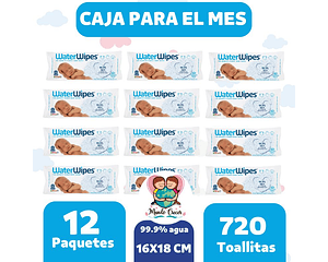Caja de Toallas Humedas WaterWipes 12 paquetes de 60 uds.
