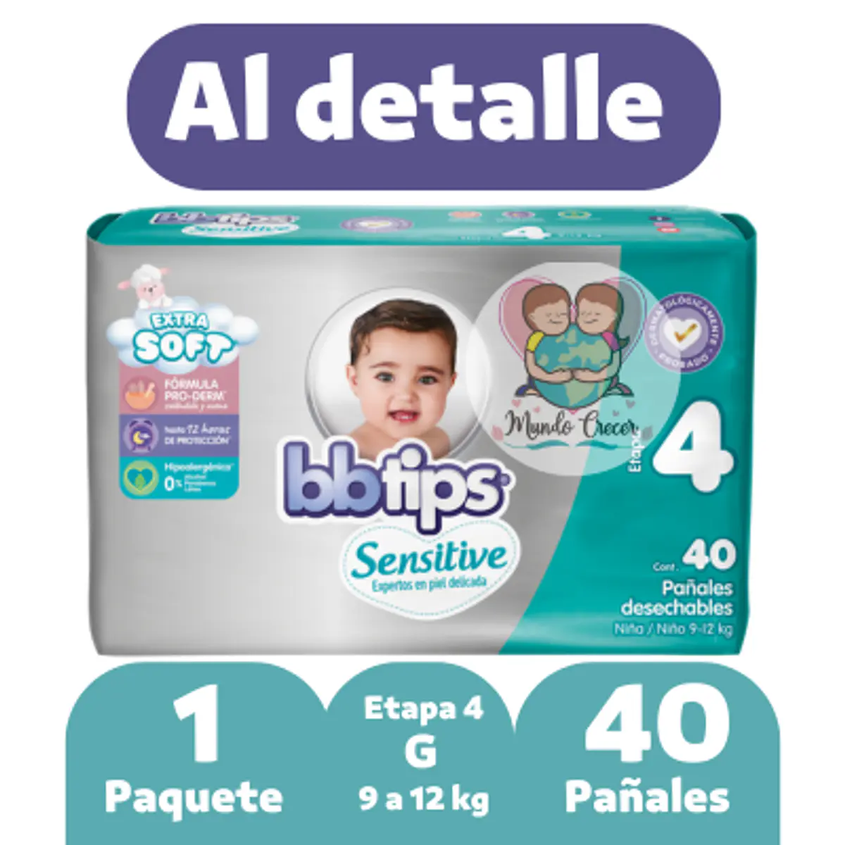 Bbtips Sensitive G Etapa 4 40 Pañales