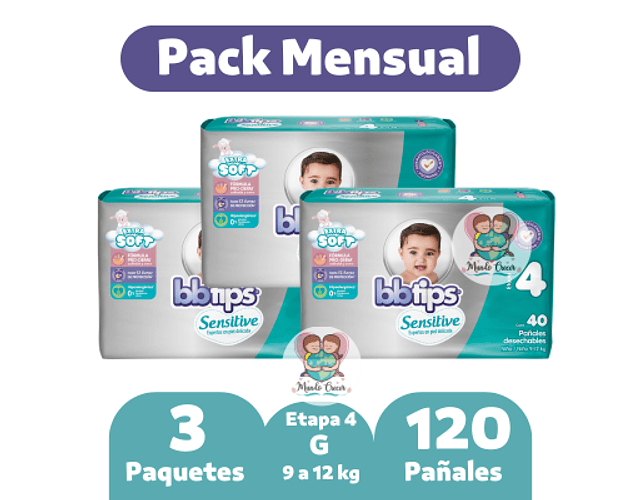 Bbtips Sensitive G Etapa 4 120 Pañales
