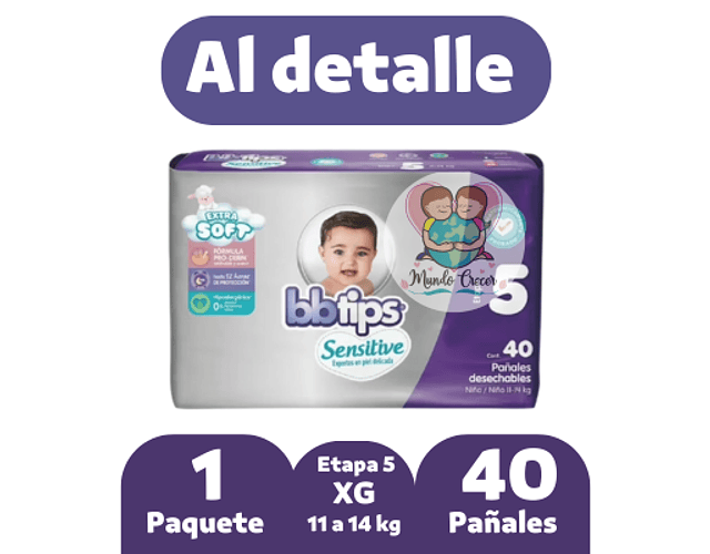 Bbtips Sensitive XG Etapa 5 40 Pañales