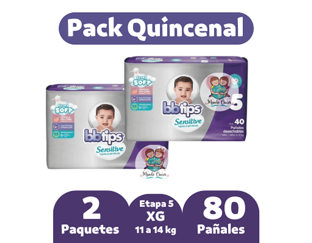 Bbtips Sensitive XG Etapa 5 80 Pañales