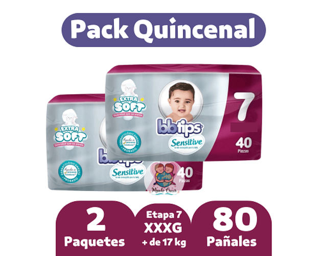 Bbtips Sensitive XXXG Etapa 7 80 Pañales