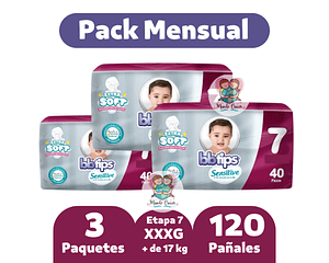 Bbtips Sensitive XXXG Etapa 7 120 Pañales