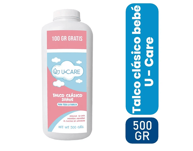 Talco Ucare Clásico Suave 500 grs.