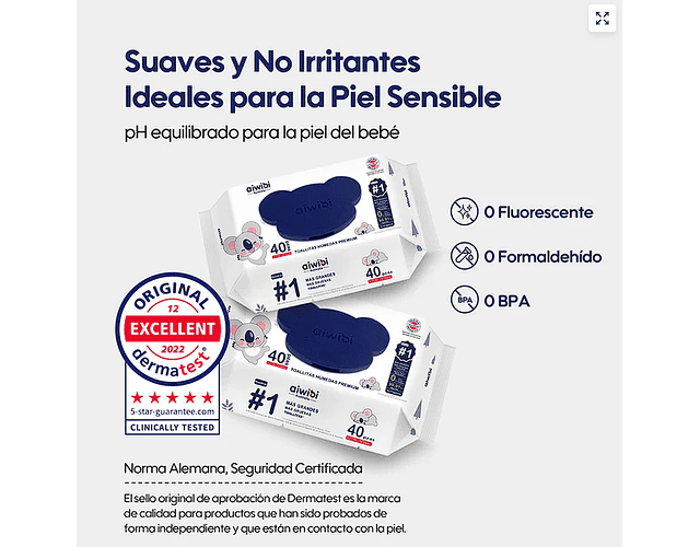 Toallita Humeda Aiwibi Premium 40 uds Con Tapa