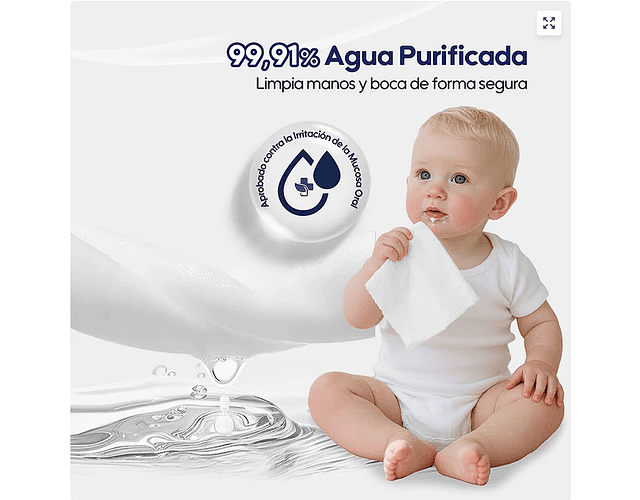 Caja de Toallitas Humedas Aiwibi 99.91 Agua 20 paquetes de 40 toallitas.