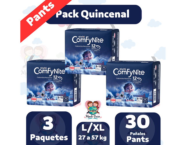 Calzoncitos Nocturnos ComfyNite L/XL 30 pañales