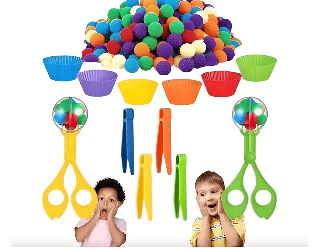 Set De Clsificacion en Pompones Con Pinzas