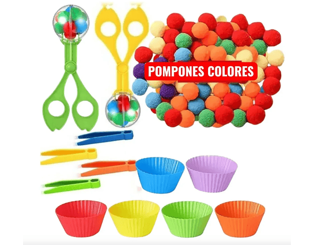 Set De Clsificacion en Pompones Con Pinzas